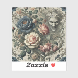 Snide Remarks - gotisches, florales Grotesque Kiss Aufkleber