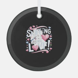 Sniffen nach Liebe! Hund Ornament Aus Glas