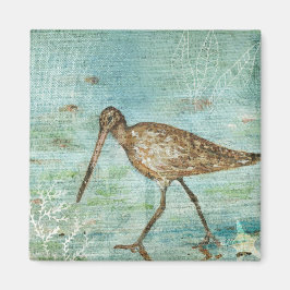 Snipe Shorebird Beach House Deco Magnet
