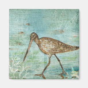 Snipe Shorebird Beach House Deco Magnet