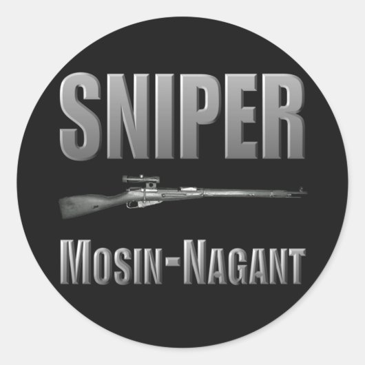 Sniper Mosin-Nagant-Sticker Runder Aufkleber (Vorderseite)