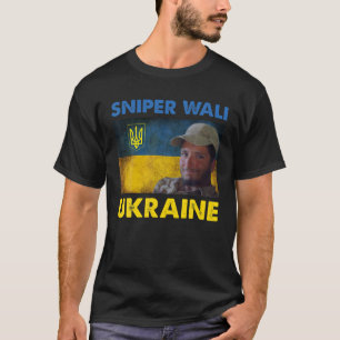 Sniper Wali I Stand mit ukrainischer Flagge ukrain T-Shirt