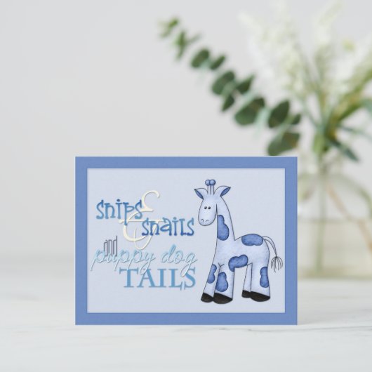 Snips & Snails Baby Boy Blue Dusche Einladung (Stehend Vorderseite)
