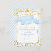 Snips & Snails Blue & Gold Party Danke Karte (Vorne/Hinten)