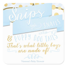 Snips & Snails Blue Gold Striped Gefälligkeitskleb