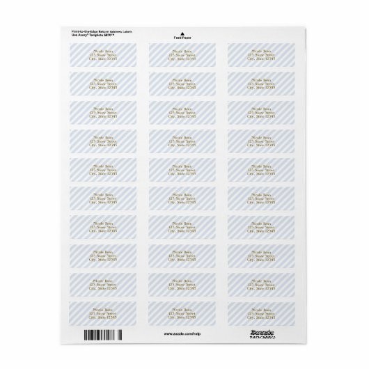 Snips & Snails Blue Striped Card Address Labels (Vorne)