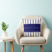 Snips & Snails &... Navy/White Stripes Name Kissen (Stuhl )