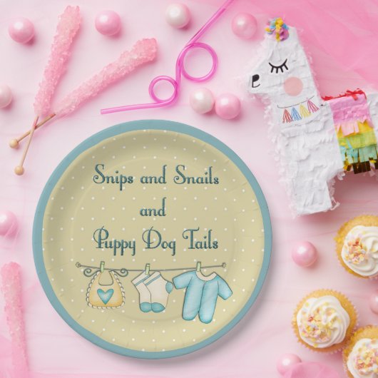 Snips Snails Welpen Hund Schwänze mit Baby Kleidun Pappteller (Party)