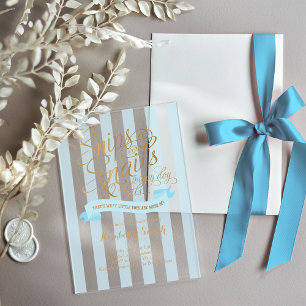 Snips und Schnecken Baby Jungen Baby Shower Einlad Acryleinladungen