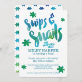 Snips und Snails Wasserfarbe Kinderdusche Einladung (Vorne/Hinten)