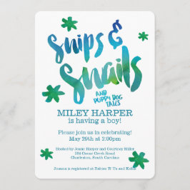 Snips und Snails Wasserfarbe Kinderdusche Einladung