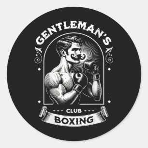 #snirt Gentleman's Boxclub Retro mit Boxer Motiv Runder Aufkleber