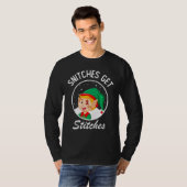 Snitches Get Stitches Elf On Shelf Kids T-Shirt (Vorne ganz)