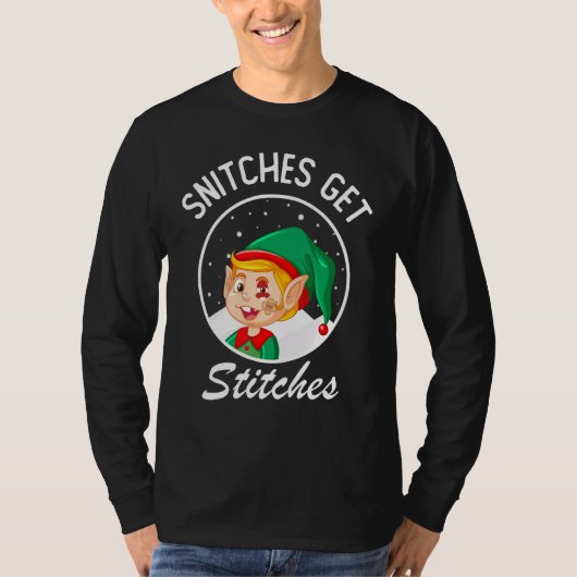 Snitches Get Stitches Elf On Shelf Kids T-Shirt (Vorderseite)