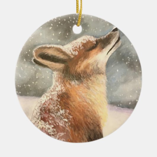 Sno Fox Keramik Ornament (Vorne)