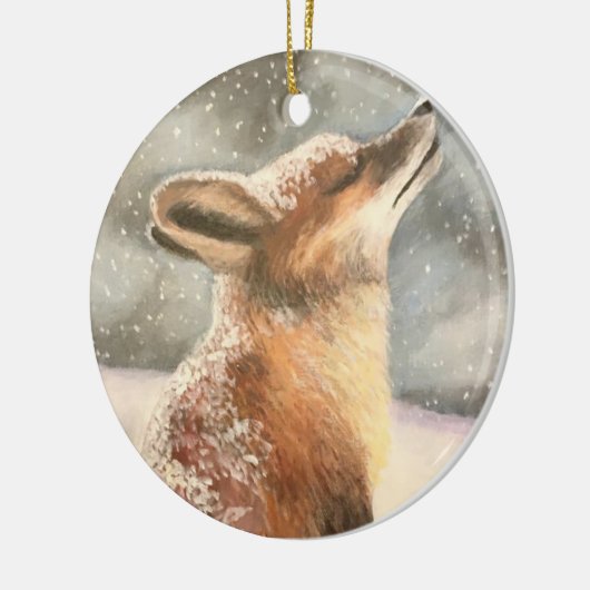 Sno Fox Keramik Ornament (Links)