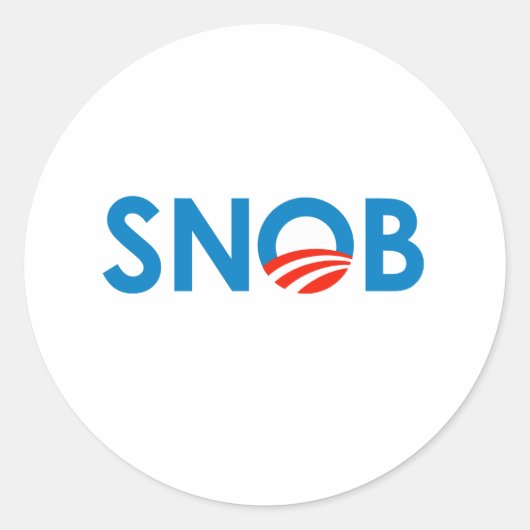 SNOB/ANTI-OBAMA RUNDER AUFKLEBER (Vorderseite)