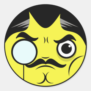 Snob Face Runder Aufkleber