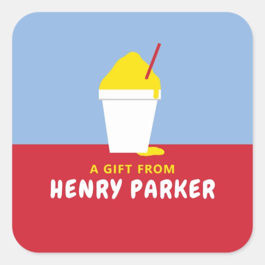 SNOBALL (ROT) QUADRATISCHER AUFKLEBER (Vorderseite)