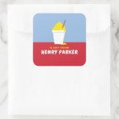 SNOBALL (ROT) QUADRATISCHER AUFKLEBER (Tasche)