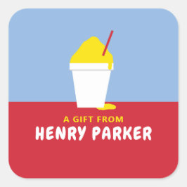 SNOBALL (ROT) QUADRATISCHER AUFKLEBER