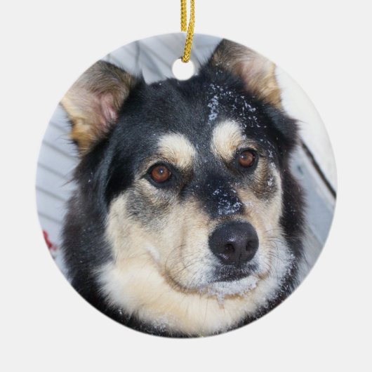 SNOCH UND CHRISTMAS und Dehnschießpistole los Keramikornament (Vorne)