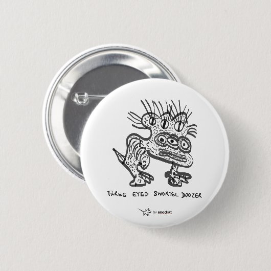 Snod Ratte: Drei mit Augen Snortel Doozer Button (Vorne & Hinten)