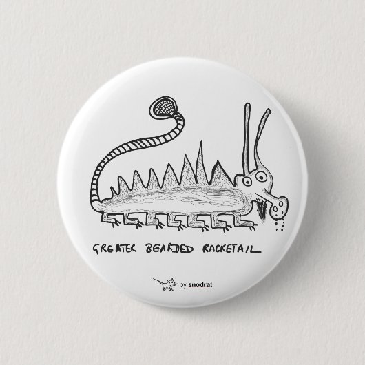 Snod Ratte: Größeres bärtiges Racketail Button (Vorderseite)