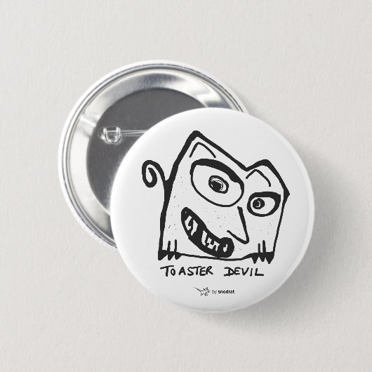 Snod Ratte: Toaster-Teufel Button (Vorne & Hinten)