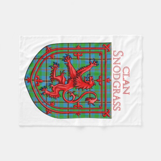 Snodgrass Tartan Scottish Plaid Lion Rampant Fleecedecke (Vorderseite (Horizontal))