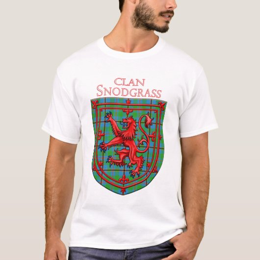Snodgrass Tartan Scottish Plaid Lion Rampant T-Shirt (Vorderseite)