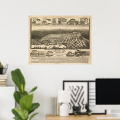 Snohomish Washington 1890 Antike Panoramakarte Poster (Heimbüro)