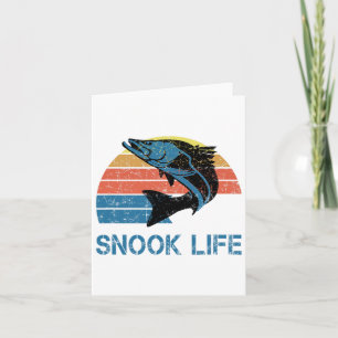 Snook-Angeln Retro Vintage Stil Springender Salzwa Karte