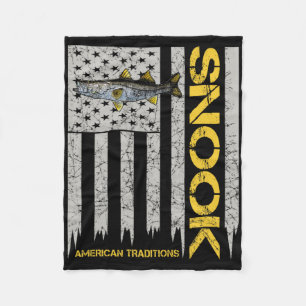 Snook-Angler - Vintage-amerikanische Flagge Snook Fleecedecke