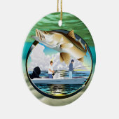 Snook Weihnachtsfischen Sunset Keramik Ornament (Rechts)