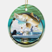 Snook Weihnachtsfischen Sunset Keramik Ornament (Links)