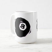 Snooker Ball 8 Minimalist Mug | Billiard Art Kaffeetasse (Vorderseite Links)
