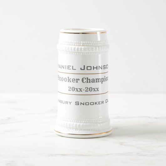 Snooker Champion oder Pool Champion Award Bierglas (Mittel)