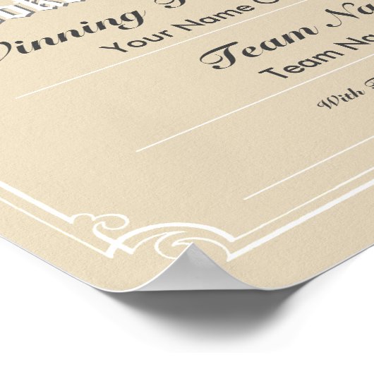 Snooker Competition Certificate Poster (Ecke)