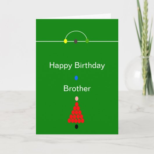 Snooker Design Personalisiert Brother Birthday Karte (Vorderseite)