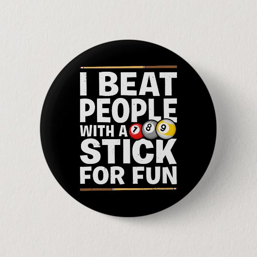 Snooker Game Beat Leute mit einem Stick Pool Spiel Button (Vorderseite)