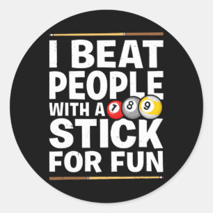 Snooker Game Beat Leute mit einem Stick Pool Spiel Runder Aufkleber