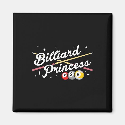 Snooker Game Billiard Princess Pool Spieler Billia Magnet (Vorne)