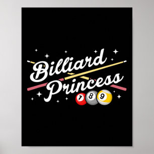 Snooker Game Billiard Princess Pool Spieler Billia Poster