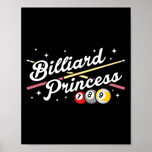 Snooker Game Billiard Princess Pool Spieler Billia Poster (Vorne)