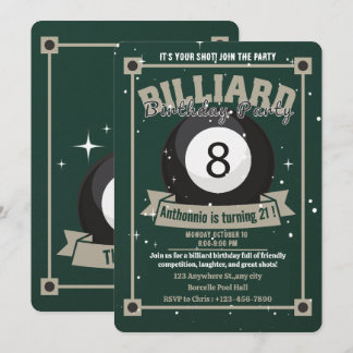 Snooker laden Pool Geburtstagsparty Billiard Ball Einladung
