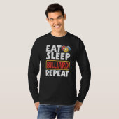 Snooker Player Pool Eat Sleep Billiard Repeat T-Shirt (Vorne ganz)