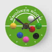 Snooker Players Snooker Room Runde Wanduhr (Vorderseite)