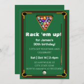 Snooker Pool Billiards 30th Birthday Party Einladung (Vorne/Hinten)