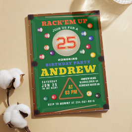 Snooker Pool Geburtstagsfeier Einladung